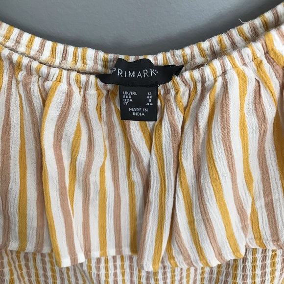 Primark Yellow/White Off the Shoulder Jumpsuit - Picture 4 of 4